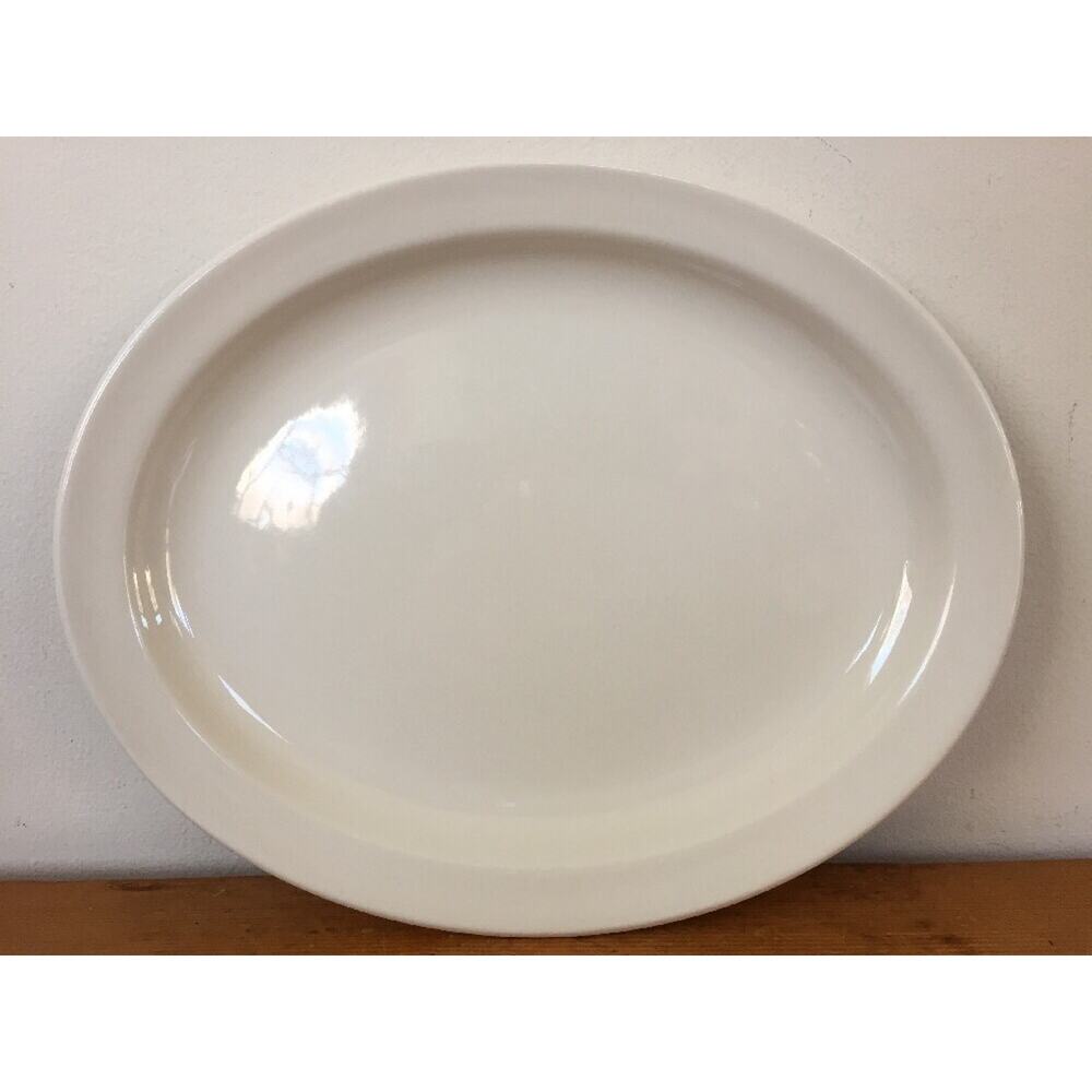 Vtg Stonehenge Midwinter White Ceramic Oval Serving Platter Plate Tray 11.75"